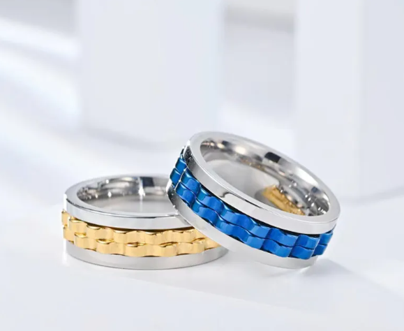 Anillo Fidget de Acero Inoxidable para Hombres