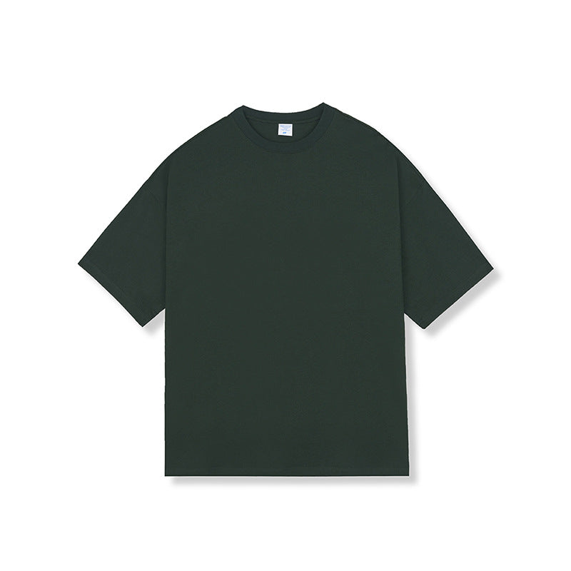Camiseta de Algodón 280G de Corte Holgado y Cuello Redondo para Hombres