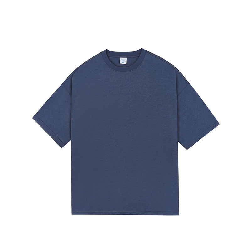 Camiseta de Algodón 280G de Corte Holgado y Cuello Redondo para Hombres