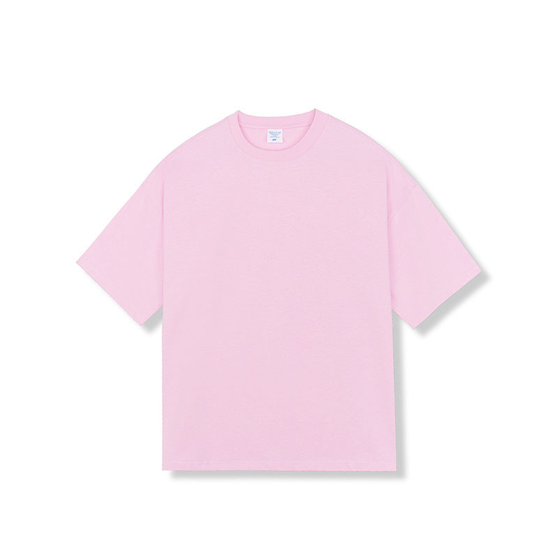 Camiseta de Algodón 280G de Corte Holgado y Cuello Redondo para Hombres