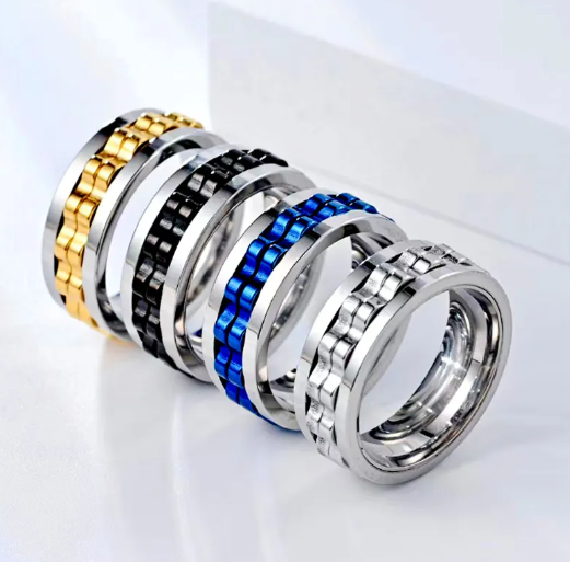 Anillo Fidget de Acero Inoxidable para Hombres