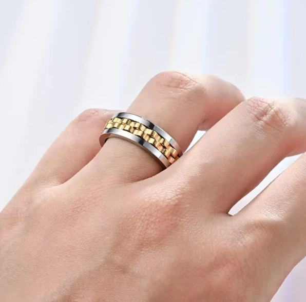 Anillo Fidget de Acero Inoxidable para Hombres