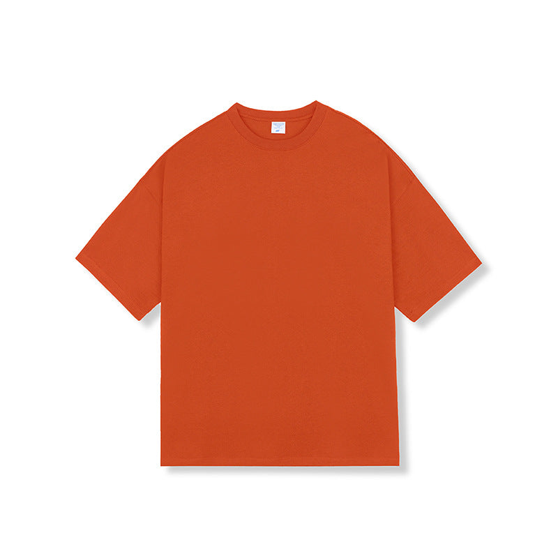 Camiseta de Algodón 280G de Corte Holgado y Cuello Redondo para Hombres