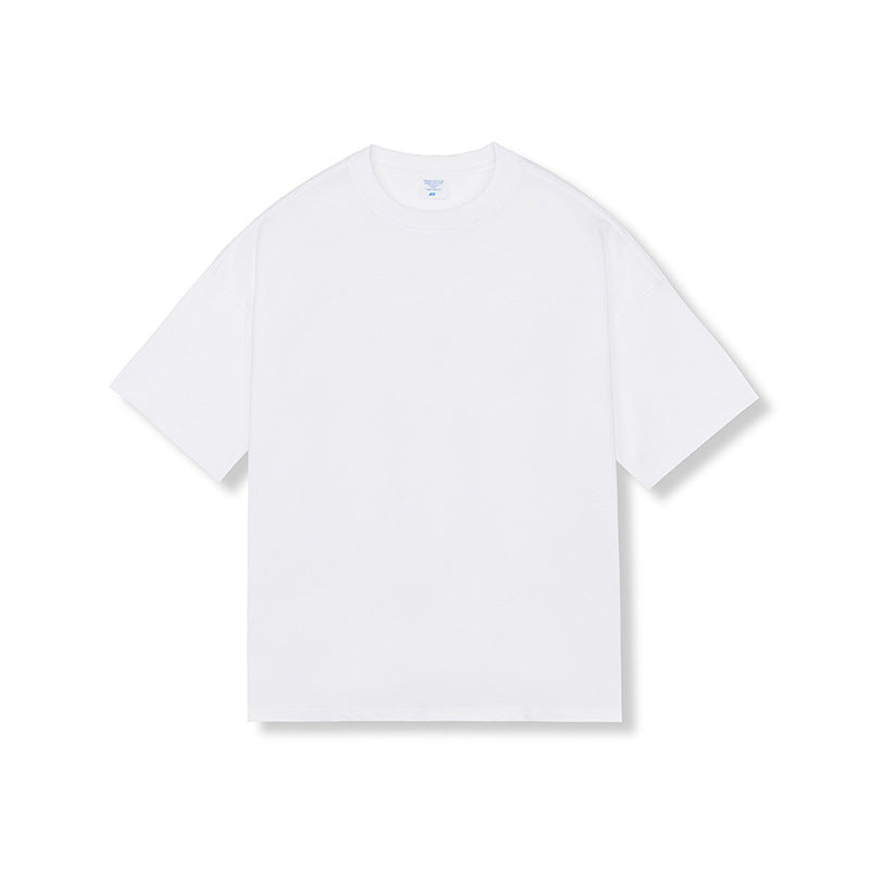Camiseta de Algodón 280G de Corte Holgado y Cuello Redondo para Hombres
