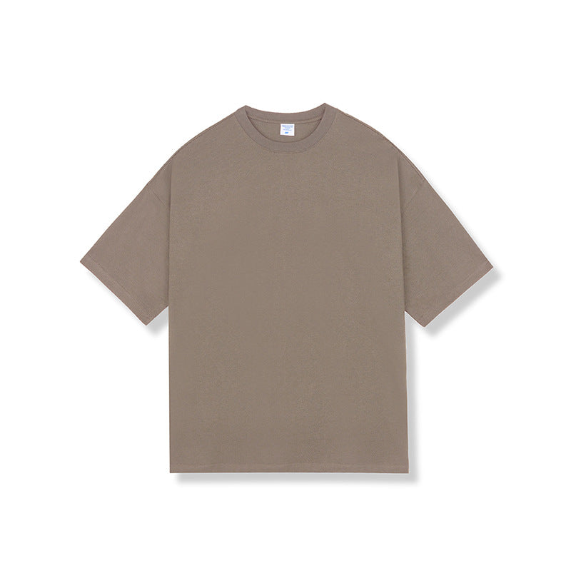 Camiseta de Algodón 280G de Corte Holgado y Cuello Redondo para Hombres