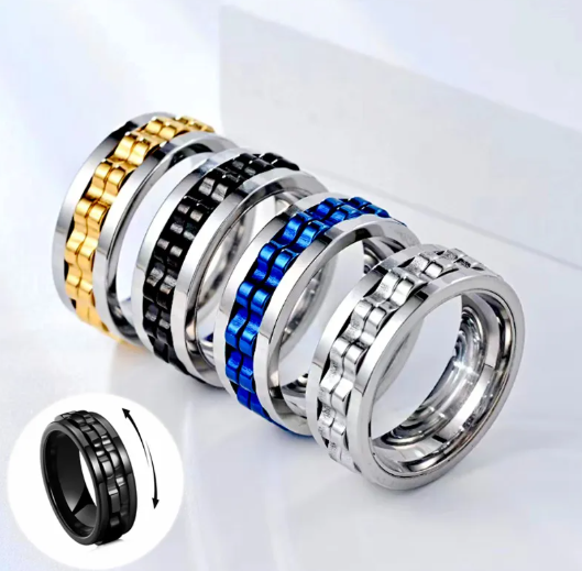 Anillo Fidget de Acero Inoxidable para Hombres