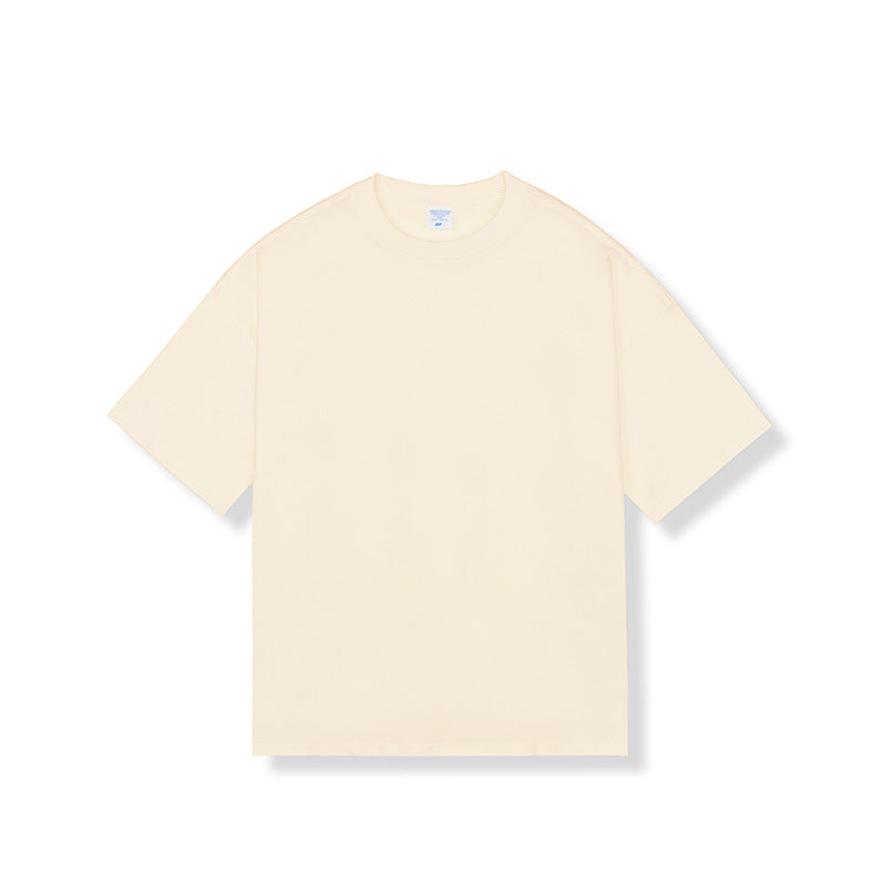 Camiseta de Algodón 280G de Corte Holgado y Cuello Redondo para Hombres